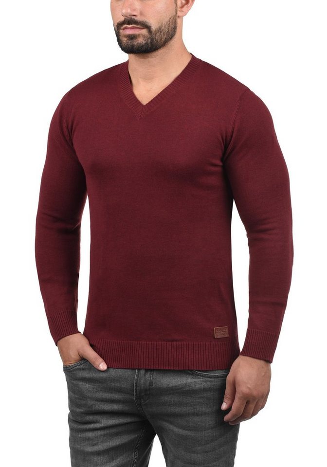 Blend Strickpullover BHLasse Feinstrickpullover mit aufgestickten Ellenbogenpatches von Blend