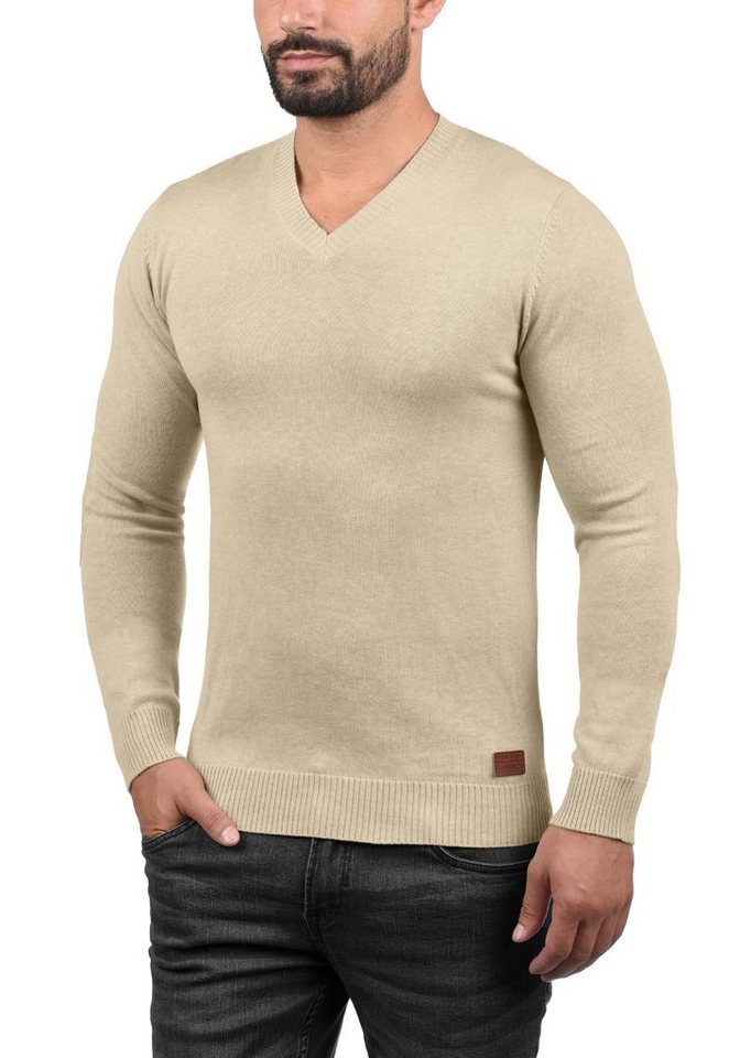 Blend Strickpullover BHLasse Feinstrickpullover mit aufgestickten Ellenbogenpatches von Blend