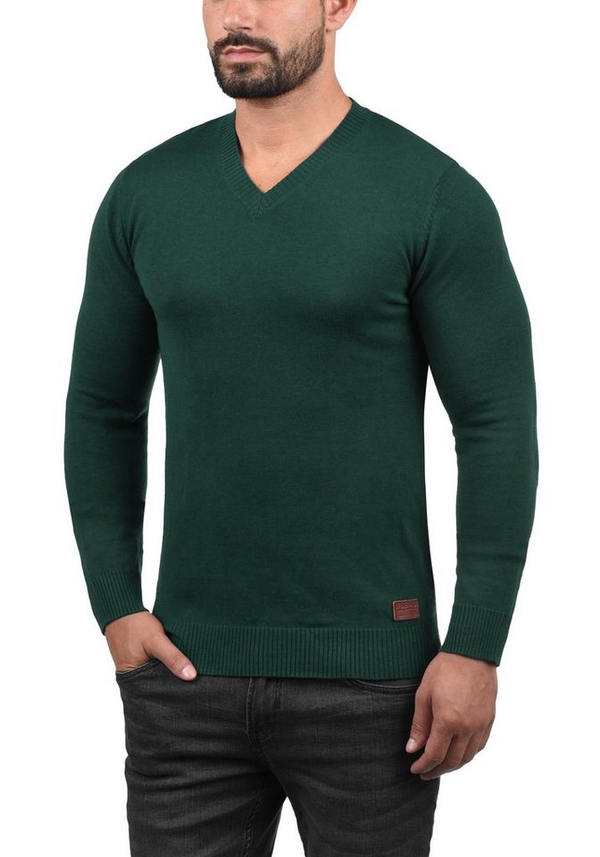 Blend Strickpullover BHLasse Feinstrickpullover mit aufgestickten Ellenbogenpatches von Blend