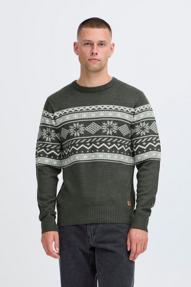 Blend Strickpullover BHNohr Klassischer Norweger Grobstrickpullover von Blend