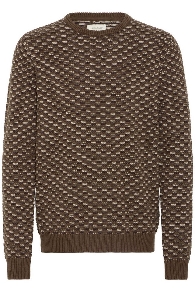 Blend Strickpullover Moderner Strickpullover mit langen Ärmeln (1-tlg) BHBALEN JACQ CREW von Blend