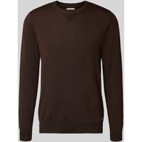 Blend Strickpullover mit Rundhalsausschnitt Modell 'Bruton' in Mittelbraun, Größe L von Blend
