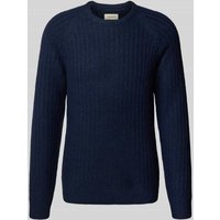 Blend Strickpullover mit Rundhalsausschnitt Modell 'DEXTER' in Dunkelblau, Größe L von Blend