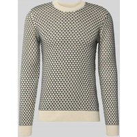 Blend Strickpullover mit Rundhalsausschnitt Modell 'DONG' in Offwhite, Größe XL von Blend