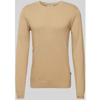 Blend Strickpullover mit Strukturmuster in Beige, Größe XXXL von Blend