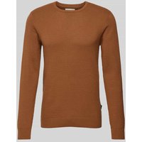 Blend Strickpullover mit Strukturmuster in Cognac, Größe XXXL von Blend