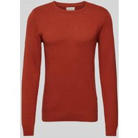 Blend Strickpullover mit Strukturmuster in Rostrot, Größe XL von Blend