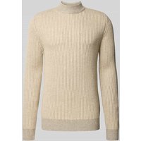 Blend Strickpullover mit gerippten Abschlüssen in Beige, Größe L von Blend