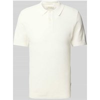 Blend Super Skinny Fit Poloshirt mit Strukturmuster Modell 'AIDEN' in Weiss, Größe XXL von Blend