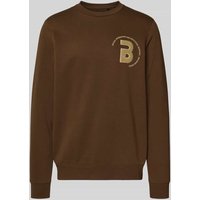 Blend Sweatshirt mit Label-Detail Modell 'FLORIAN' in Dunkelbraun, Größe L von Blend