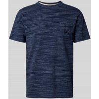 Blend T-Shirt mit Motiv-Stitching Modell 'UEFFI' in Marine, Größe XXL von Blend