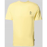 Blend T-Shirt mit Motiv- und Statement-Stitching Modell 'JANUS' in Gelb, Größe XXL von Blend