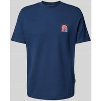 Blend T-Shirt mit Motiv- und Statement-Stitching Modell 'JOBBE' in Marine, Größe XXL von Blend
