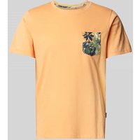 Blend T-Shirt mit geripptem Rundhalsausschnitt Modell 'BHJEM' in Orange, Größe L von Blend