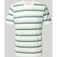 Blend T-Shirt mit geripptem Rundhalsausschnitt Modell 'JAMAS' in Hellblau, Größe XXL von Blend
