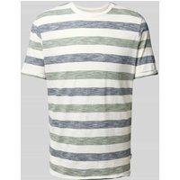 Blend T-Shirt mit geripptem Rundhalsausschnitt Modell 'JELANI' in Marine, Größe XXL von Blend