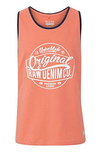 Blend BHWalex Herren Tank Top Sport-Shirt Muscle-Shirt mit Print 100% Baumwolle Regular fit, Größe:L, Farbe:Coral Sea Red (73828) von b BLEND