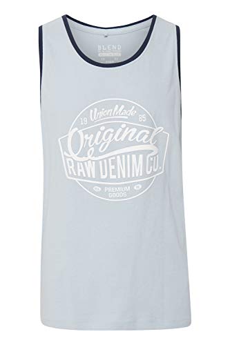 Blend Walex Herren Tank Top Mit Print Und Rundhalsausschnitt Aus 100% Baumwolle, Größe:L, Farbe:Soft Blue (74641) von b BLEND