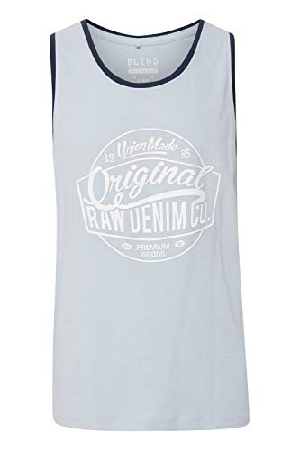 Blend Walex Herren Tank Top Mit Print Und Rundhalsausschnitt Aus 100% Baumwolle, Größe:M, Farbe:Soft Blue (74641) von b BLEND