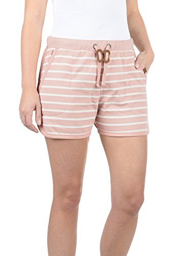 BlendShe Kira Damen Sweatshorts Bermuda Shorts Kurze Hose Mit Fleece-Innenseite Und Streifen-Muster Regular Fit, Größe:XS, Farbe:Misty Rose (20205) von BlendShe