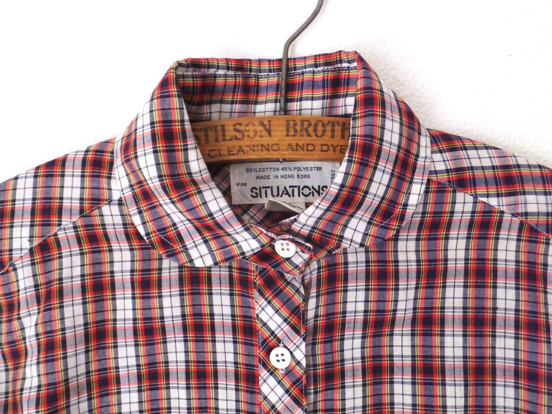 Peter Pan Kragen Kariertes Hemd Button Down Damen Top Vtg Bluse Leichtes Mit Misses Oxford Vintage 1970Er Jahre Peter Pan Kragen Kariertes Hemd Button Down Damen Top Vtg Bluse Leichtes Mit Misses Oxford Vintage 1970Er Jahre von BlendedSplendid
