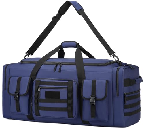 BlesMaller 135L XXL Reisetasche Handgepäck Herren große Sporttasche mit Schuhfach & Isolierte Tasche für Training Weekender Sauna (Blau) von BlesMaller