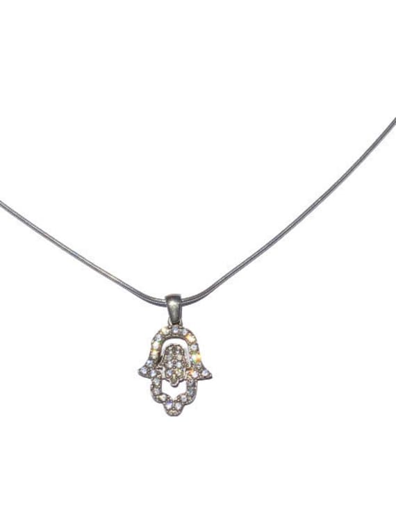 Hand Hamsa Halskette -Silber Zirkon 2 Symbole Glück Und Schutz Erstaunliche - Kostenloser Versand Hand Hamsa Halskette -Silber Zirkon 2 Symbole Glück Und Schutz Erstaunliche - Kostenloser Versand von BlessUArts