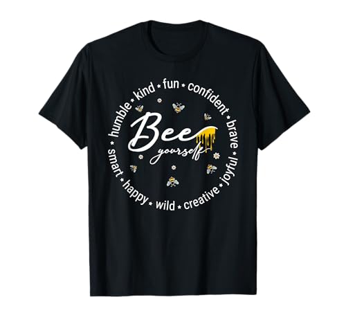Bee Happy Kind Brave Humble Smart Positive Bumblebee Damen T-Shirt von Blessed And Loved Co Tee