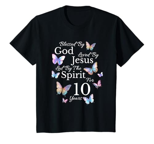 Kinder Gesegnet von Gott, geliebt von Jesus zum 10. Geburtstag von 10 Jahren T-Shirt Kinder Gesegnet von Gott, geliebt von Jesus zum 10. Geburtstag von 10 Jahren T-Shirt von Blessed By God Christian Religious Birthday Shirts