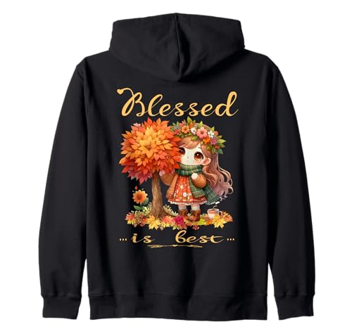 Blessed is Best Herbst- und Herbsternte, süßes Vintage-Mädchen Kapuzenjacke von Blessed Is Best Fall Vintage Girl Sapphire Star