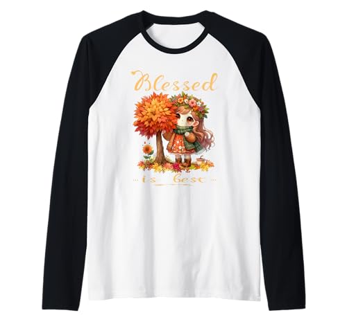 Blessed is Best Herbst- und Herbsternte, süßes Vintage-Mädchen Raglan von Blessed Is Best Fall Vintage Girl Sapphire Star