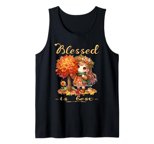 Blessed is Best Herbst- und Herbsternte, süßes Vintage-Mädchen Tank Top von Blessed Is Best Fall Vintage Girl Sapphire Star