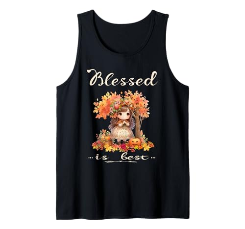 Blessed is Best Herbst- und Herbsternte, süßes Vintage-Mädchen Tank Top von Blessed Is Best Fall Vintage Girl Sapphire Star