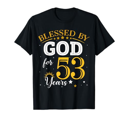 Von Gott gesegnetes Vintage-Kind zum 53-jährigen 53. Geburtstag T-Shirt von Blessed by God 53rd Birthday Girl Men Women