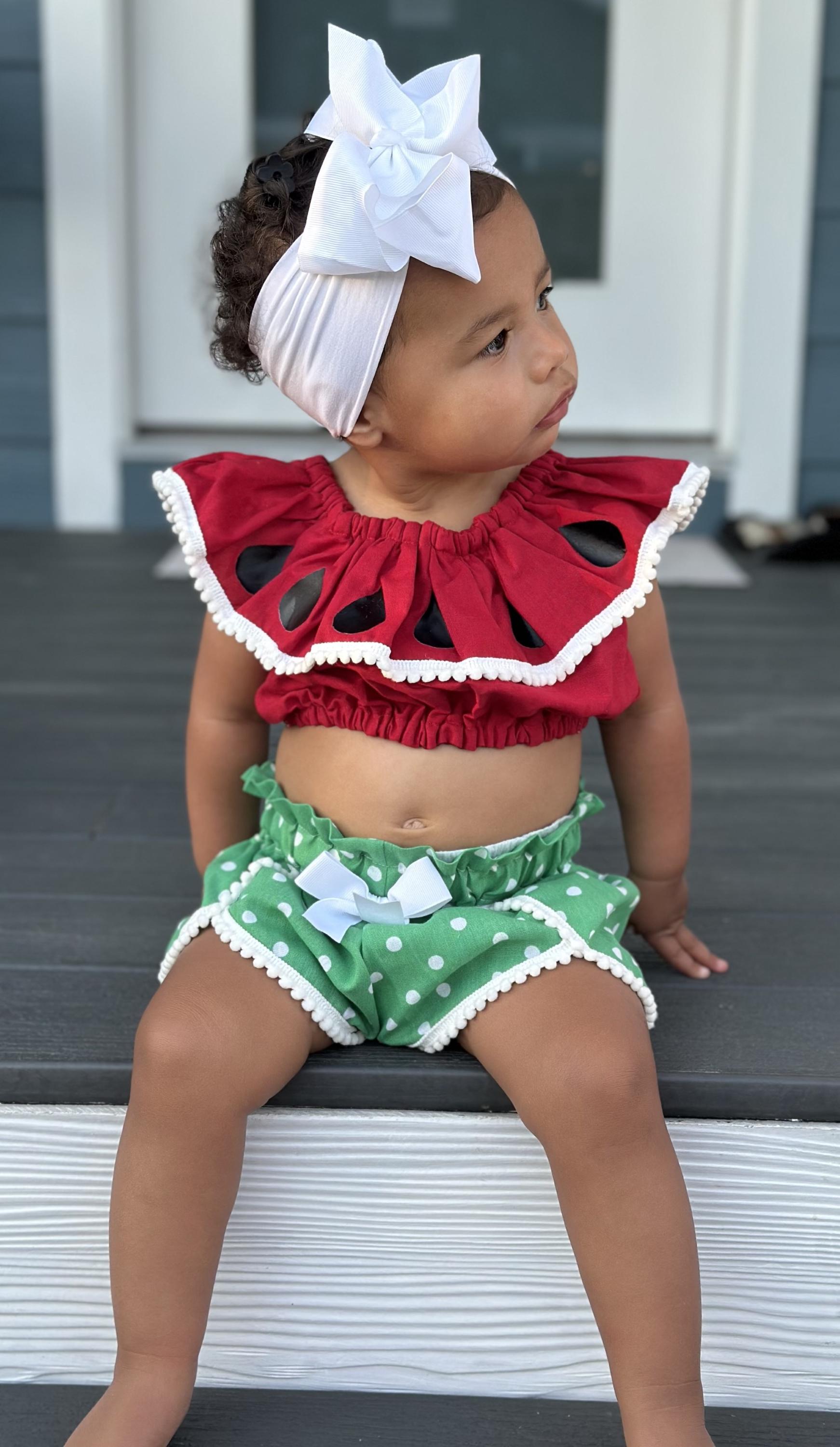 Melonen Shirt Mit Bommel Shorts von Blessed2BDressed