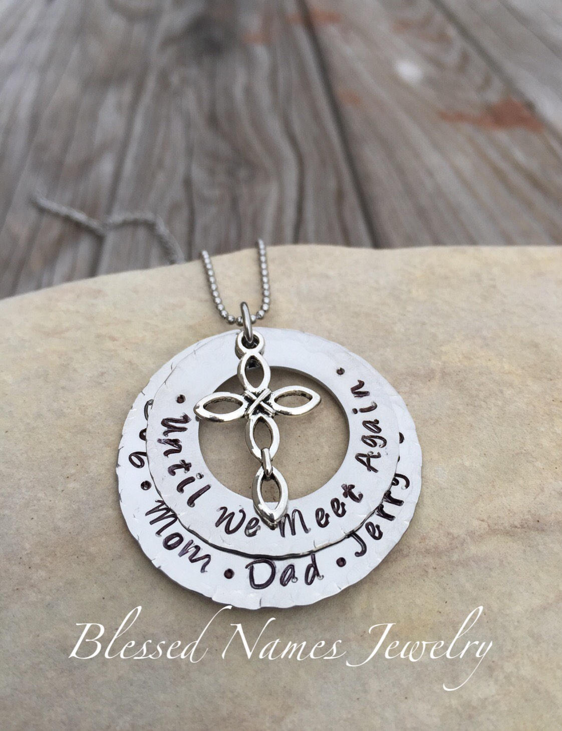 Hand Gestempelt Edelstahl, Bis Wir Uns Wieder Treffen, in Erinnerung, Halskette, Mama, Papa, Bruder, Beileid von BlessedNamesJewelry