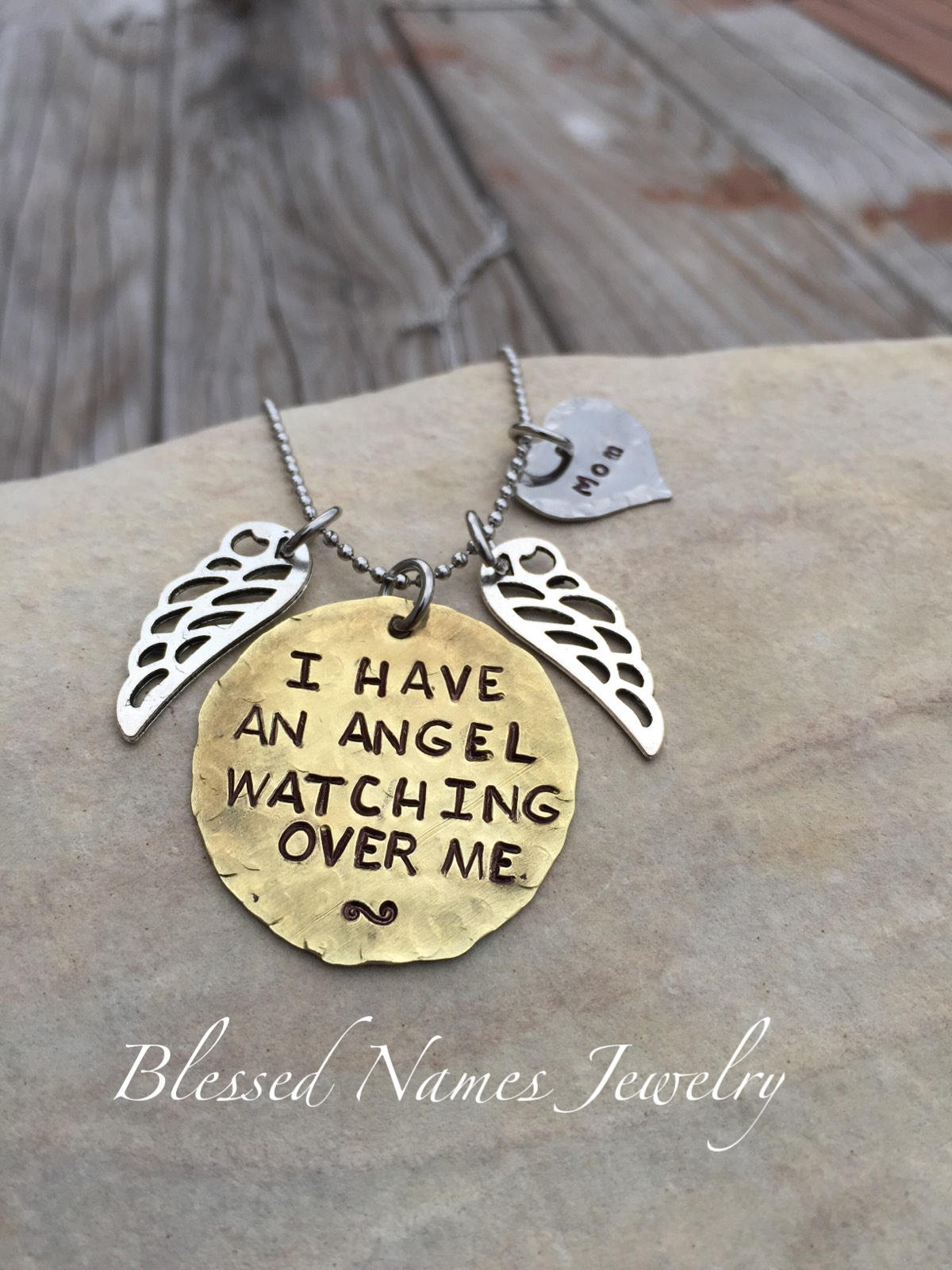 Ich Habe Engel, Die Über Mich Halskette Oder Schlüsselanhänger, Hand Gestempelt, Edelstahl, Personalisiert Aufpassen von BlessedNamesJewelry