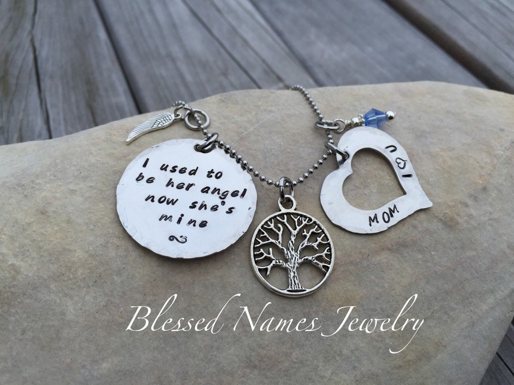 Ich War Sein Engel, Jetzt Ist Er Mein Halskette Mit Benutzerdefinierten Charme Auswahl, Papa, Trauer, Erinnerung von BlessedNamesJewelry