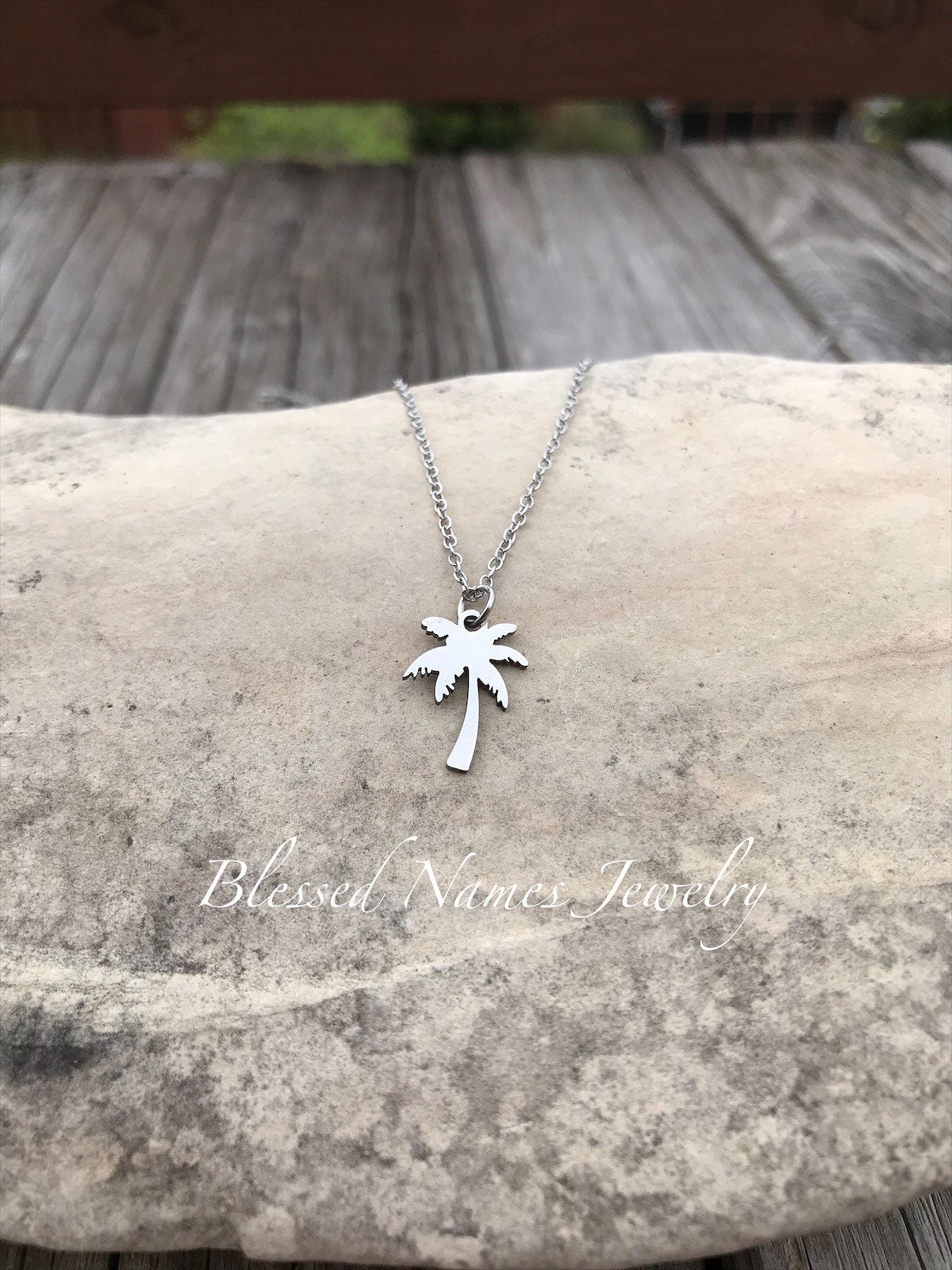 Palmenkette, Palme, Edelstahl, Schlicht, Strandkette von BlessedNamesJewelry