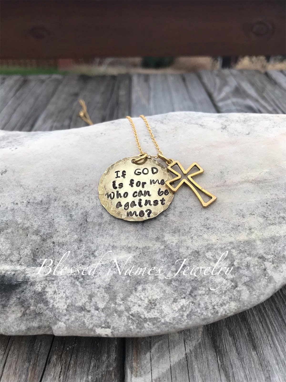 Wenn Gott Für Mich Ist, Wer Kann Gegen Sein Halskette, Hand Gestempelt, Edelstahl, Messing Römer 831, Geschenk Zum Abschluss von BlessedNamesJewelry