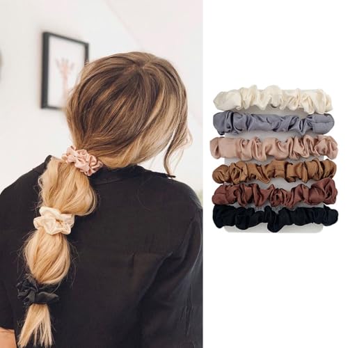 Blessmrich Haarringe Damen Pferdeschwanz halter Satin Haarring einfache grundlegende nachahmung seide Haarseil Kopfseil Koreanische Haarschmuck Kopfschmuck von Blessmrich