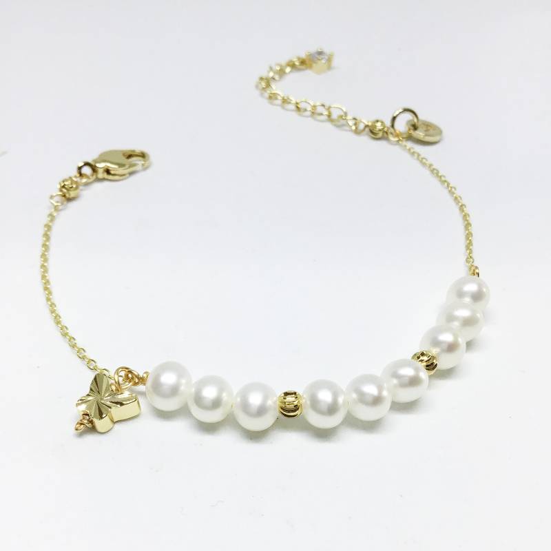 Seligen Schmuck-Perlen-Armband - Aaa 5-6mm Weiß Süßwasser Perle Armband Perlen Brautschmuck von BlestJewellery