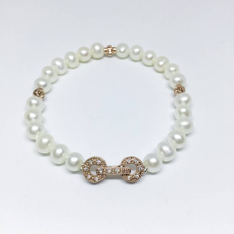 Seligen Schmuck-Perlen-Armband - Aaa 5-6mm Weiß Süßwasser Perle Armband Perlen Brautschmuck von BlestJewellery