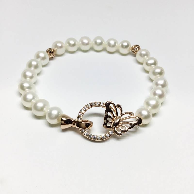 Seligen Schmuck-Perlen-Armband - Aaa 5-6mm Weiß Süßwasser Perle Armband Perlen Brautschmuck von BlestJewellery