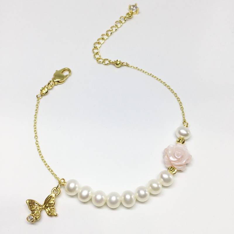 Seligen Schmuck-Perlen-Armband - Aaa 5-6mm Weiß Süßwasser Perle Armband Perlen Brautschmuck von BlestJewellery