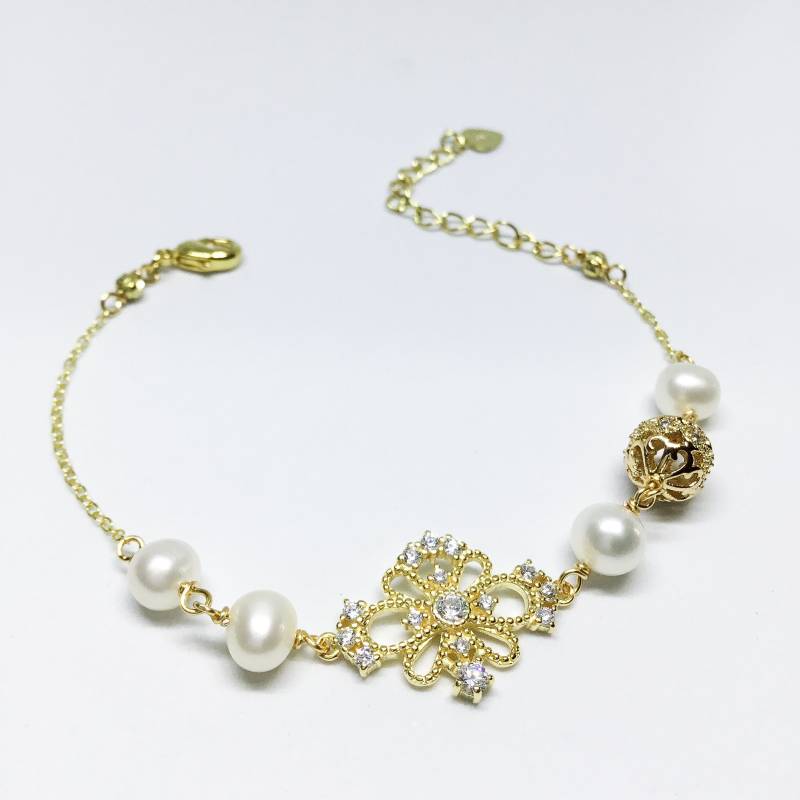 Seligen Schmuck-Perlen-Armband - Aaa 6-7mm Weiße Farbe Süßwasser Perle Armband Perlen Brautschmuck von BlestJewellery