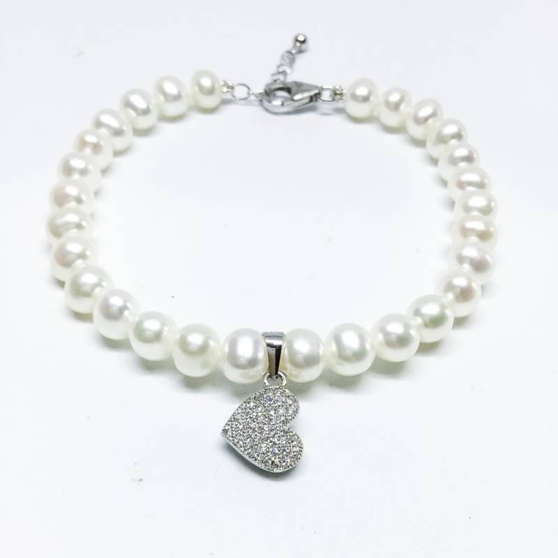 Seligen Schmuck-Perlen-Armband - Aaa 7-8mm Weiße Farbe Süßwasser Perle Armband Perlen Brautschmuck von BlestJewellery