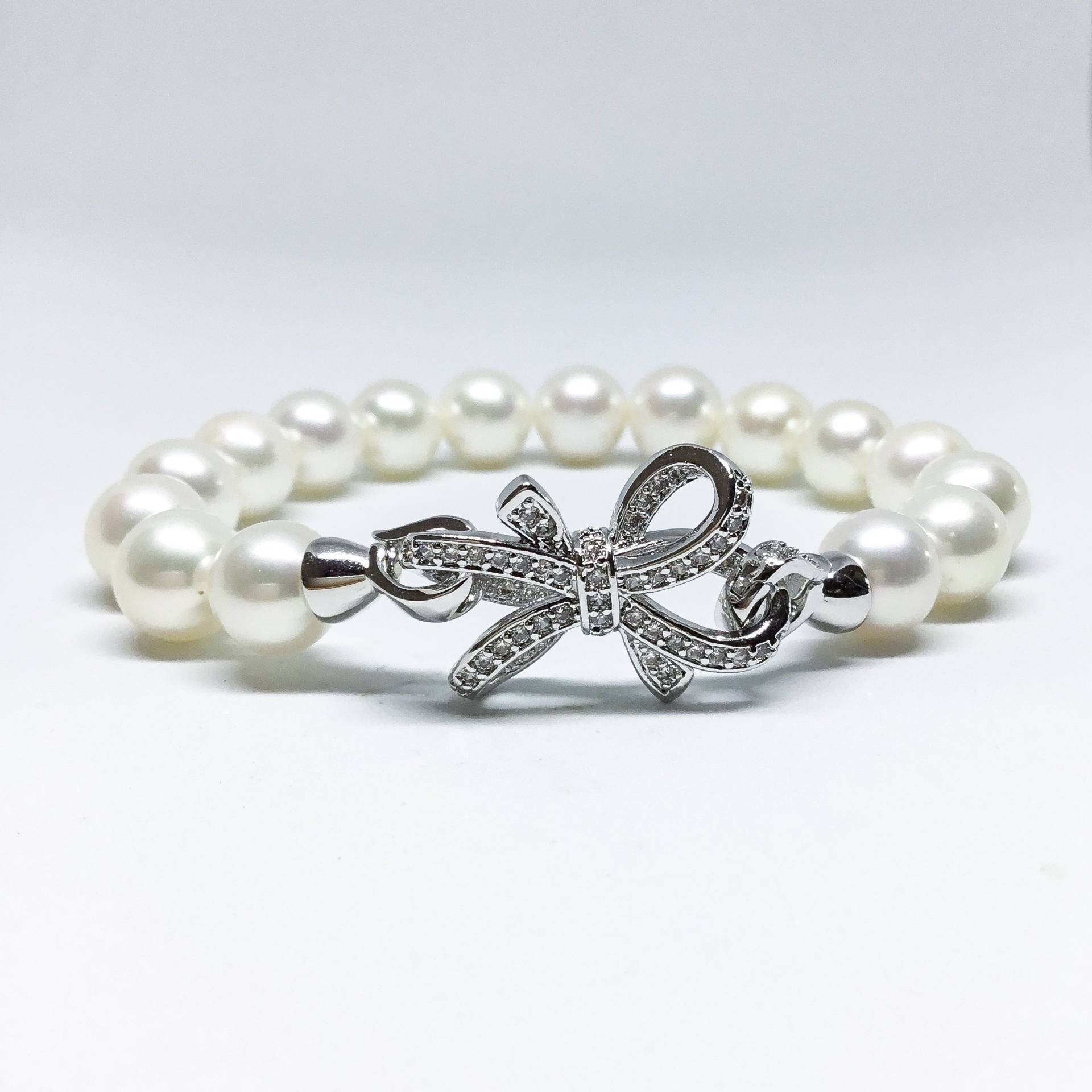 Seligen Schmuck-Perlen-Armband - Aaa 9-10mm Weiß Süßwasser Perle Armband Perlen Brautschmuck von BlestJewellery