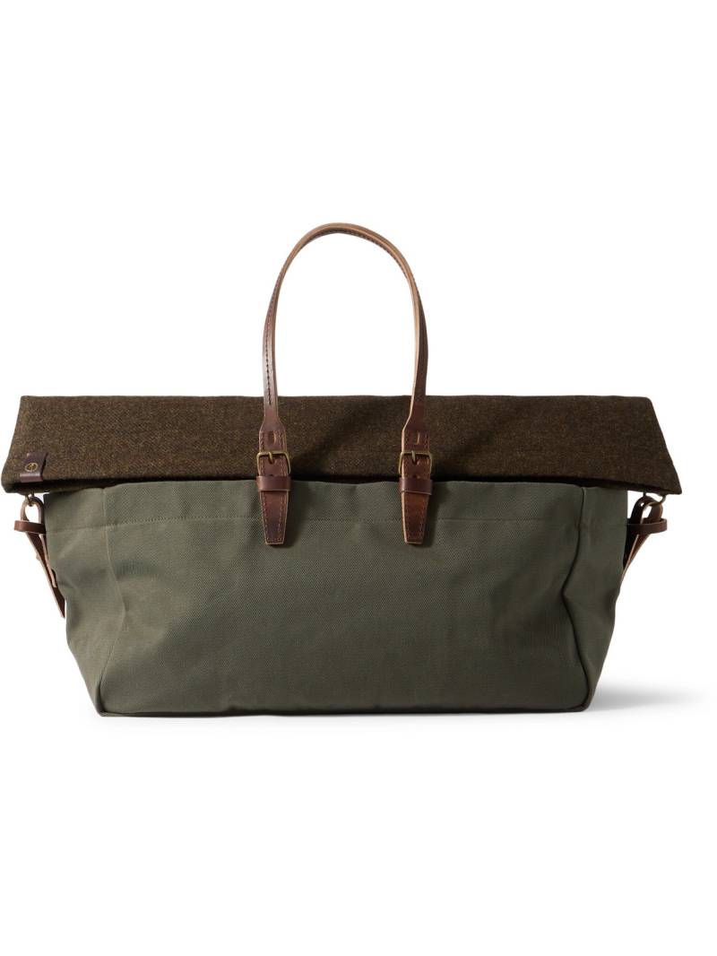 Bleu de Chauffe - Cabine Leather-Trimmed Tweed and Canvas Weekend Bag - Men - Green Bleu de Chauffe - Cabine Leather-Trimmed Tweed and Canvas Weekend Bag - Men - Green von Bleu de Chauffe
