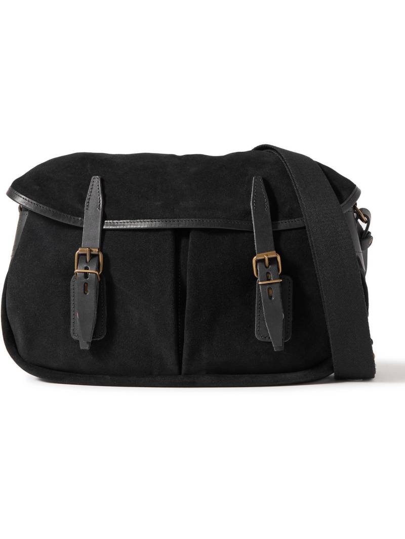 Bleu de Chauffe - Musettes Leather-Trimmed Suede Messenger Bag - Men - Black von Bleu de Chauffe